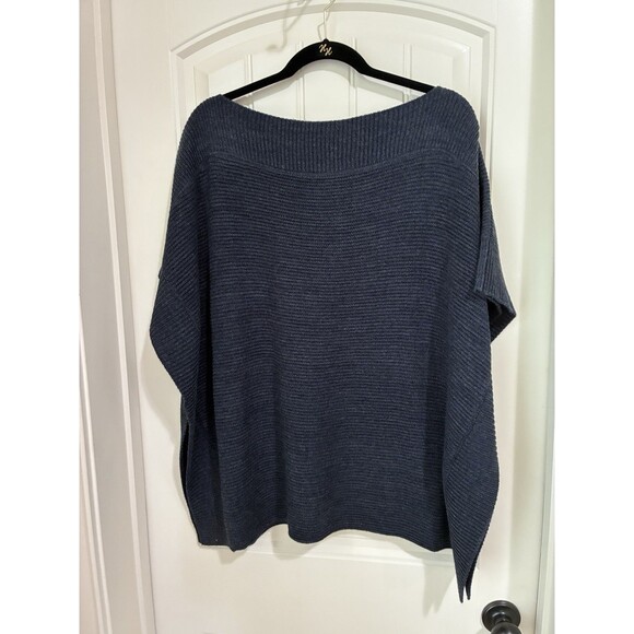 LOFT Outlet Poncho Womens One Size Poncho Charcoal Gray Pullover Sweater NWT - Picture 1 of 2